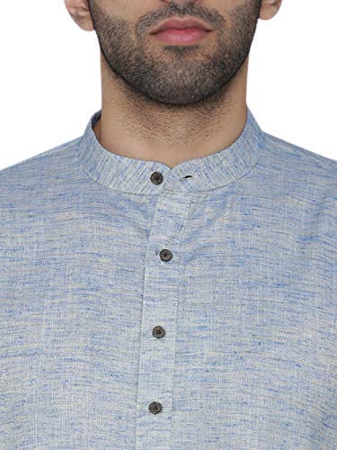 Image of Manthan Men's Solid Art Silk Kurta