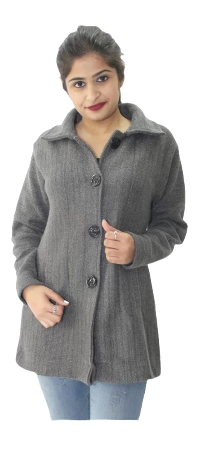 HAUTEMODA Women’s Wool Lapel Collared Cardigans HAUTEMODA Women’s Wool Lapel Collared Cardigans