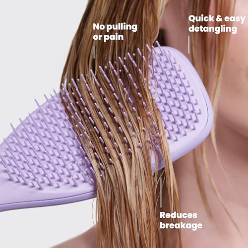 Image of Tangle Teezer Fine Ultimate Detangler Brush, Dry & Wet Hair Brush to Detangle & Reduce Breakage for Fine Hair Types, Marshmallow Pink & Mint (Pack of 3)