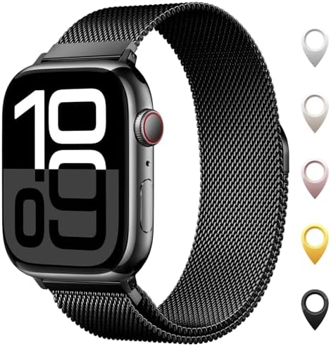 Original Milanaise Ersatzarmband für Apple Watch 44mm 46mm 45mm 49mm | Kompatibel mit Apple Watch Series 12 11 10 9 8 7 6 5 4 3 2, SE 3 2 1 und Ultra 4 3 2 1, Herren Damen, Magneti