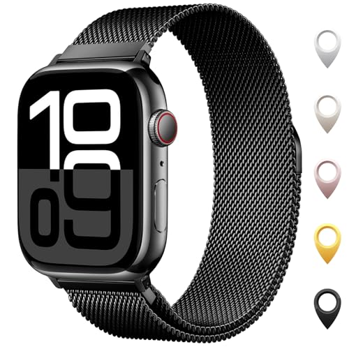 Original Milanaise Ersatzarmband Kompatibel mit Apple Watch Armband 40mm 42mm(Series 11 &10) 41mm 38mm, Elegant Magnetische Metall Edelstahl Armbänder für iWatch Series 11 10 9 8 7 6 5 4 3 SE 3/2/1