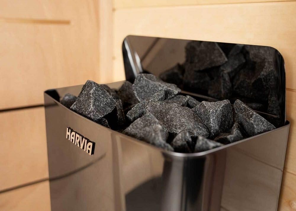 Harvia The Wall SW90 Stufa per sauna 9,0 kW con comandi integrati – Stufa elettrica per 8–14 m³, BlackSteel nero