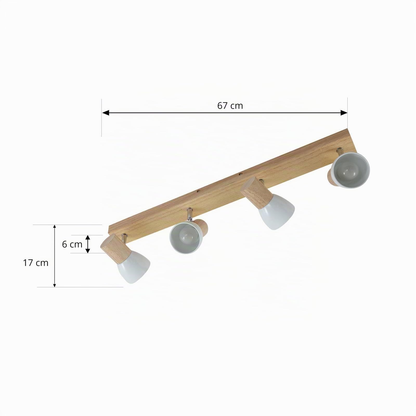 Lindby Deckenlampe Holz Metall, Deckenstrahler drehbar und schwenkbar Deckenleuchte 3x E14 max. 40W ohne Leuchtmittel Lampe Wohnzimmer Küchenlampe