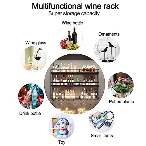 Support de rangement verres et casier à vin mural multifonctionnel - 7