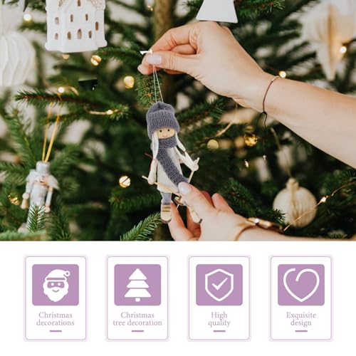 Homoyoyo XTG0KZ550S3EBNNDX182ZC12F Christmas Figurine 2Pcs Holiday Wooden Figure Miniature Ski Doll Ornament Christmas Tree Hanging Decoration Table Home Ornaments thumb #5