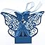 COTOPHER 100 Scatole Regalo Tagliate Al Laser Per Bomboniere - Con Nastri Dorati, 5x5x7,5 Cm, Carta Perlata