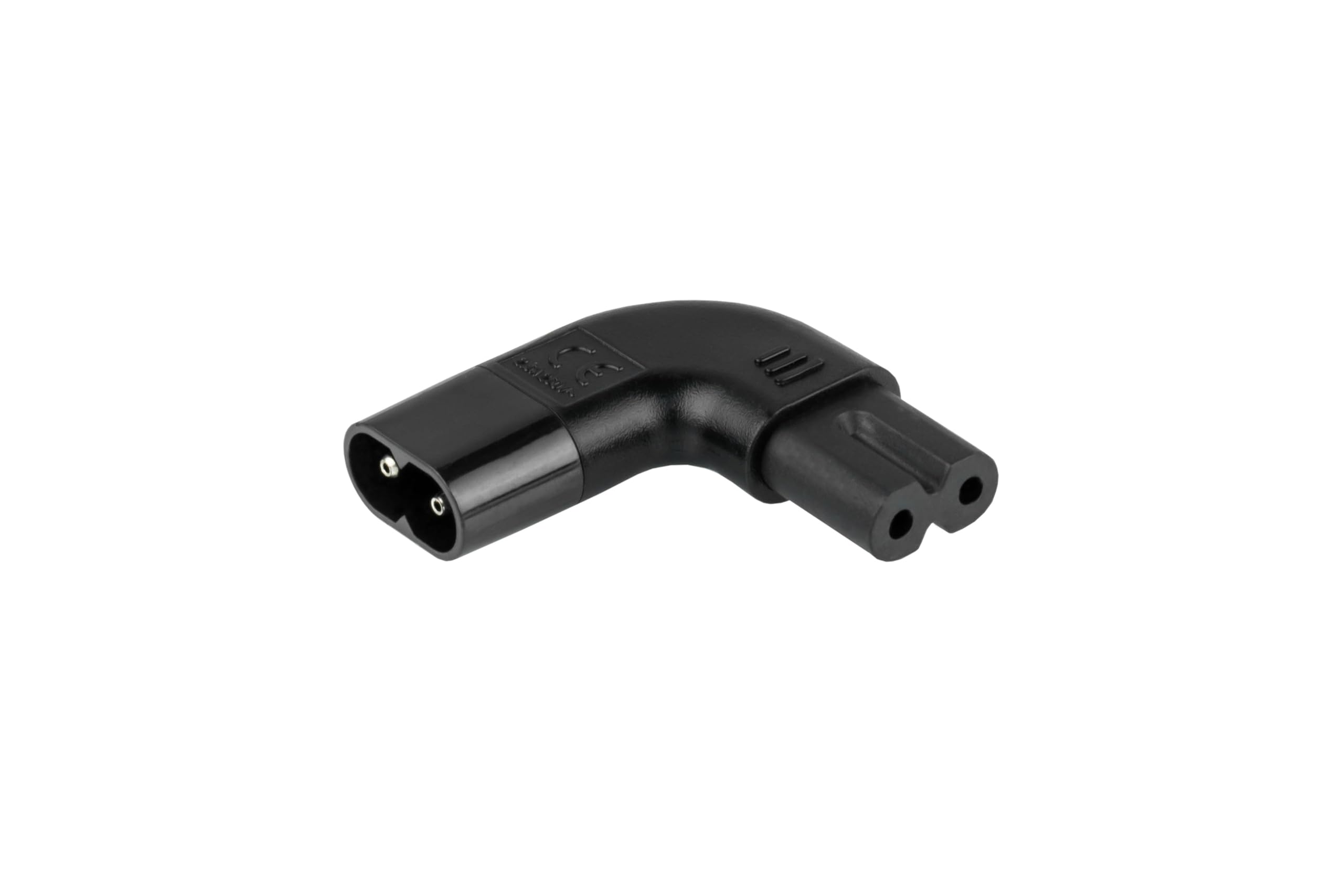 kabelmeister Adapter zasilania wtyczka C8 do C7/Euro 8 gniazdo, lewo/prawo, czarny