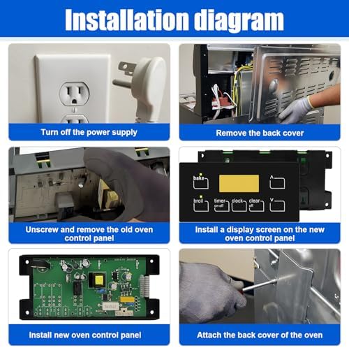 316455410 Range Oven Control Board for Electrolux Kenmore, Gas Range 7 Button Control Board Clock 5304518661