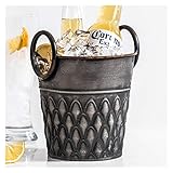  Seau sur glace Bureau de bureau Seau de fer Seau de fer Whisky Champagne Beer gèle Cooler Cuisine Bar Accessoires Rétro glace refroidisseur