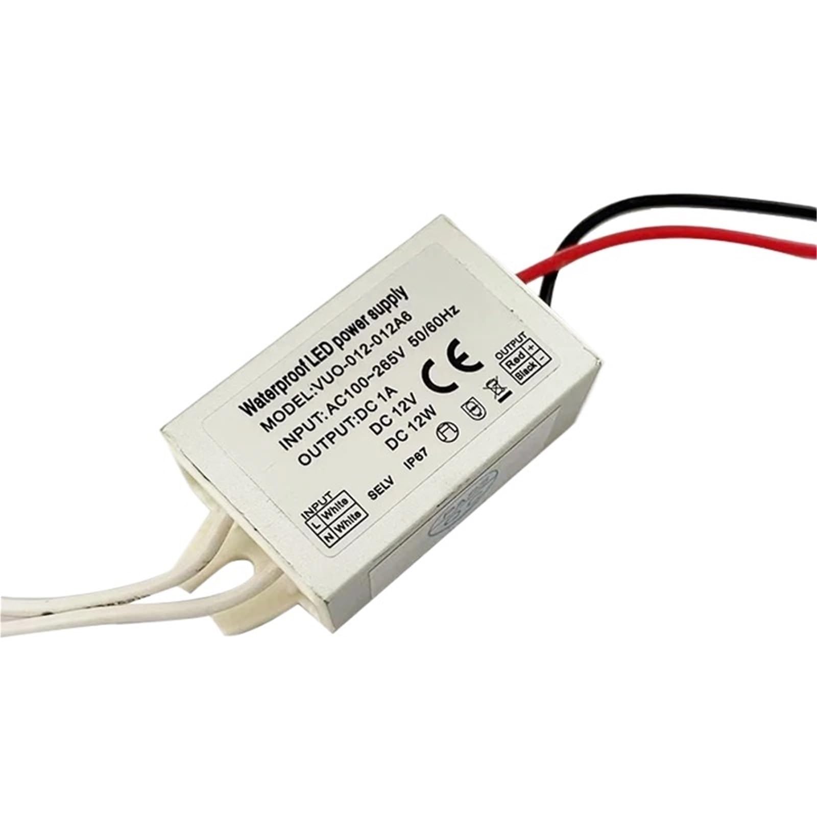 Controlador de 12 W, 20 W, 36 W, 60 W, 100 W y 200 W, de 220 V a 12 V for focos LED, fuente de alimentación con transformador, resistente al agua (IP67)(36w)