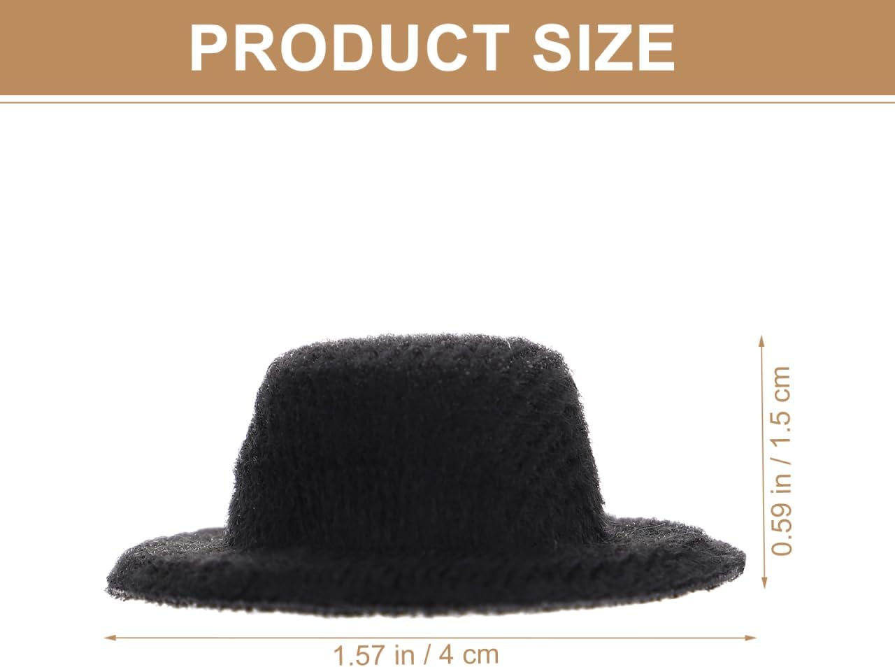 Toyvian 20Pcs Miniature Doll Hats, Mini Formal Hats Felt Black Top , Western Hat for DIY Craft, Christmas Ornaments for Party Supplies Decoration