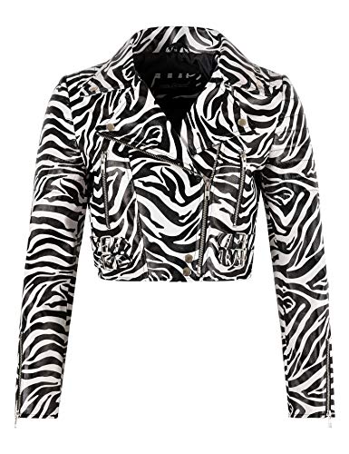Smart Range Leather Veste en cuir imprimée zèbre pour dames court Body Style véritable peau d'agneau 5625 (EU 40) Cover
