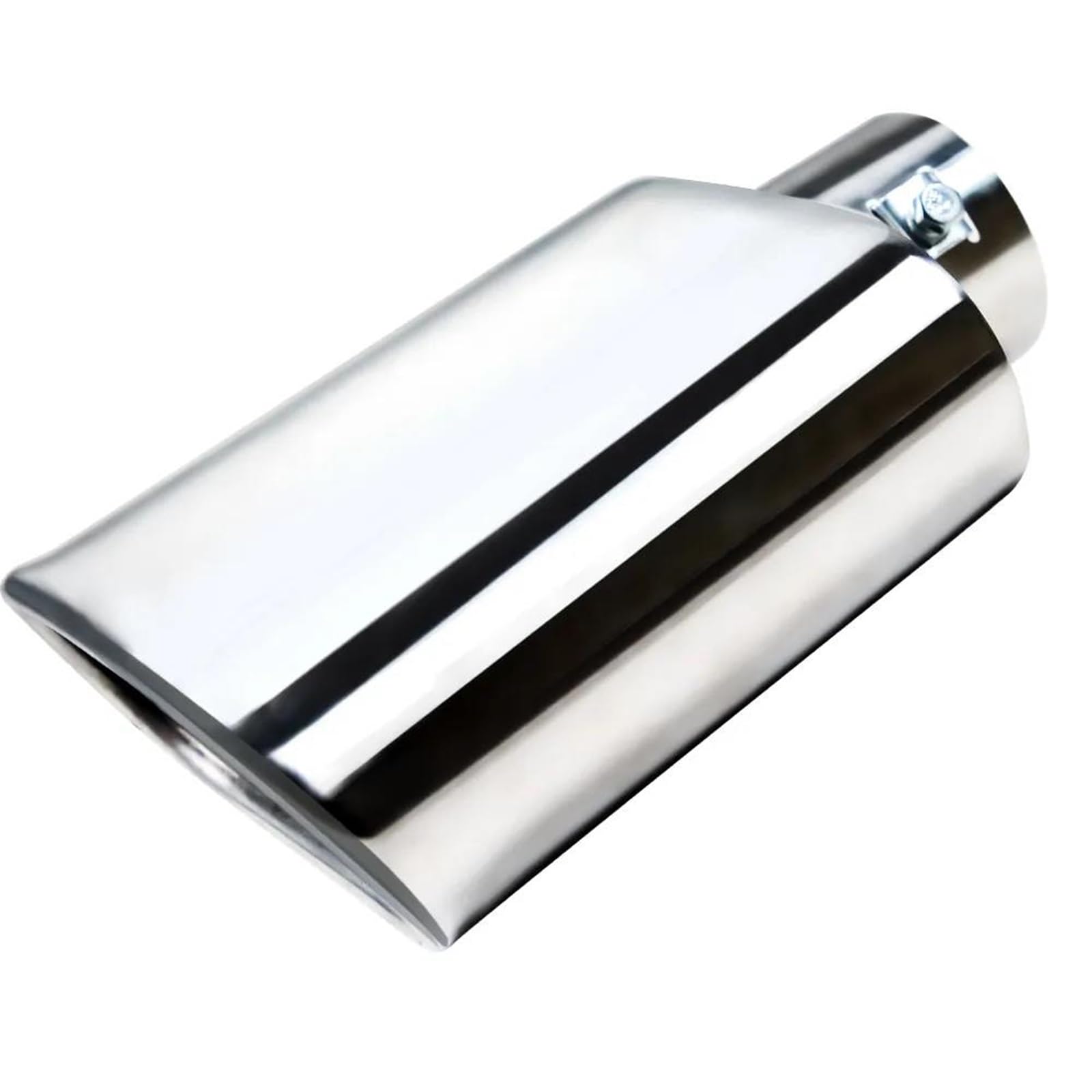 Auto Tubo Scarico Terminale Di Scarico Quadrato Ingresso Da 2,5" Uscita 3" X 5,5" Tubo Diesel Lungo Cromato Lucido Da 9" Saldato