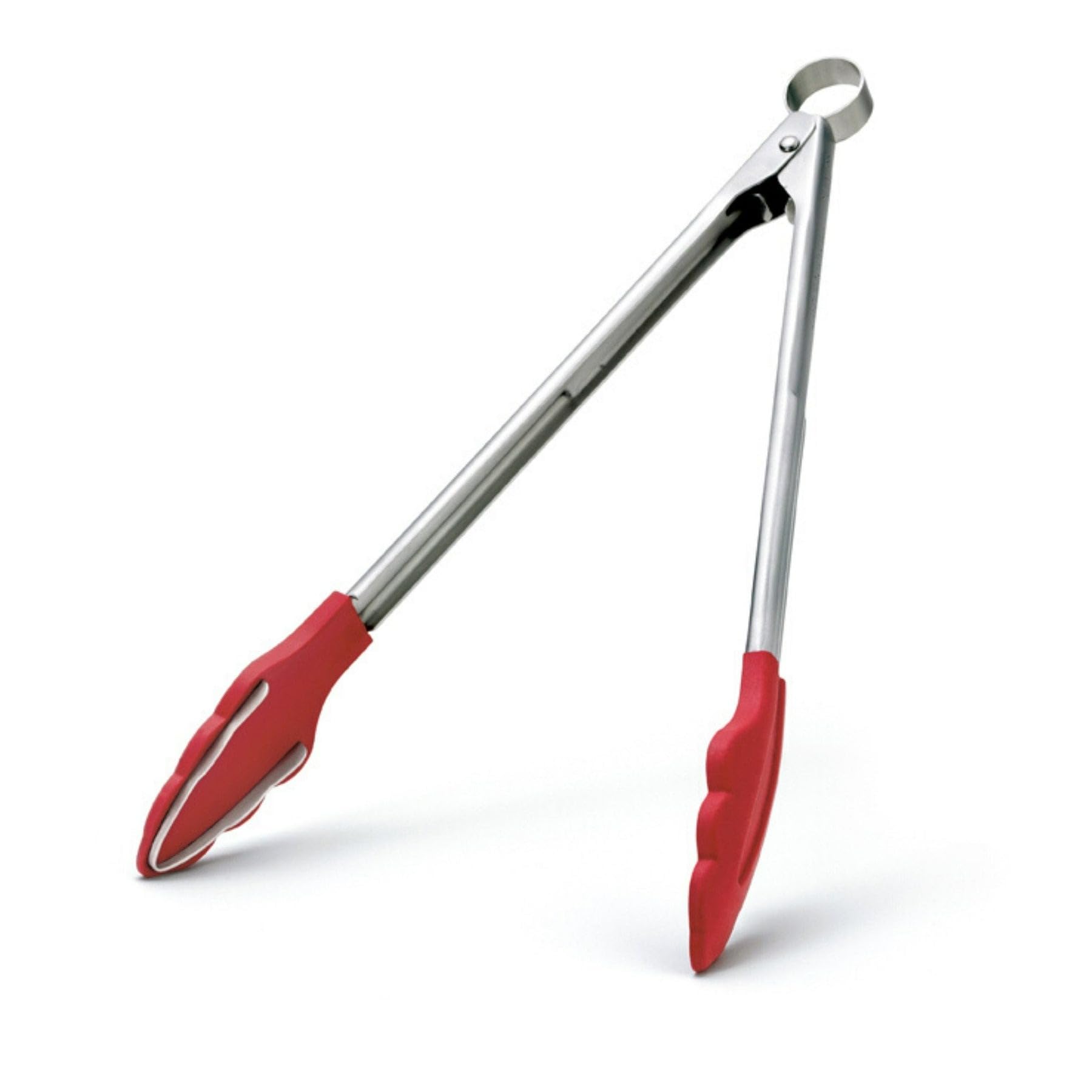 Browne & Co Cuisipro 12-Inch Silicone Tongs with Teeth, Red