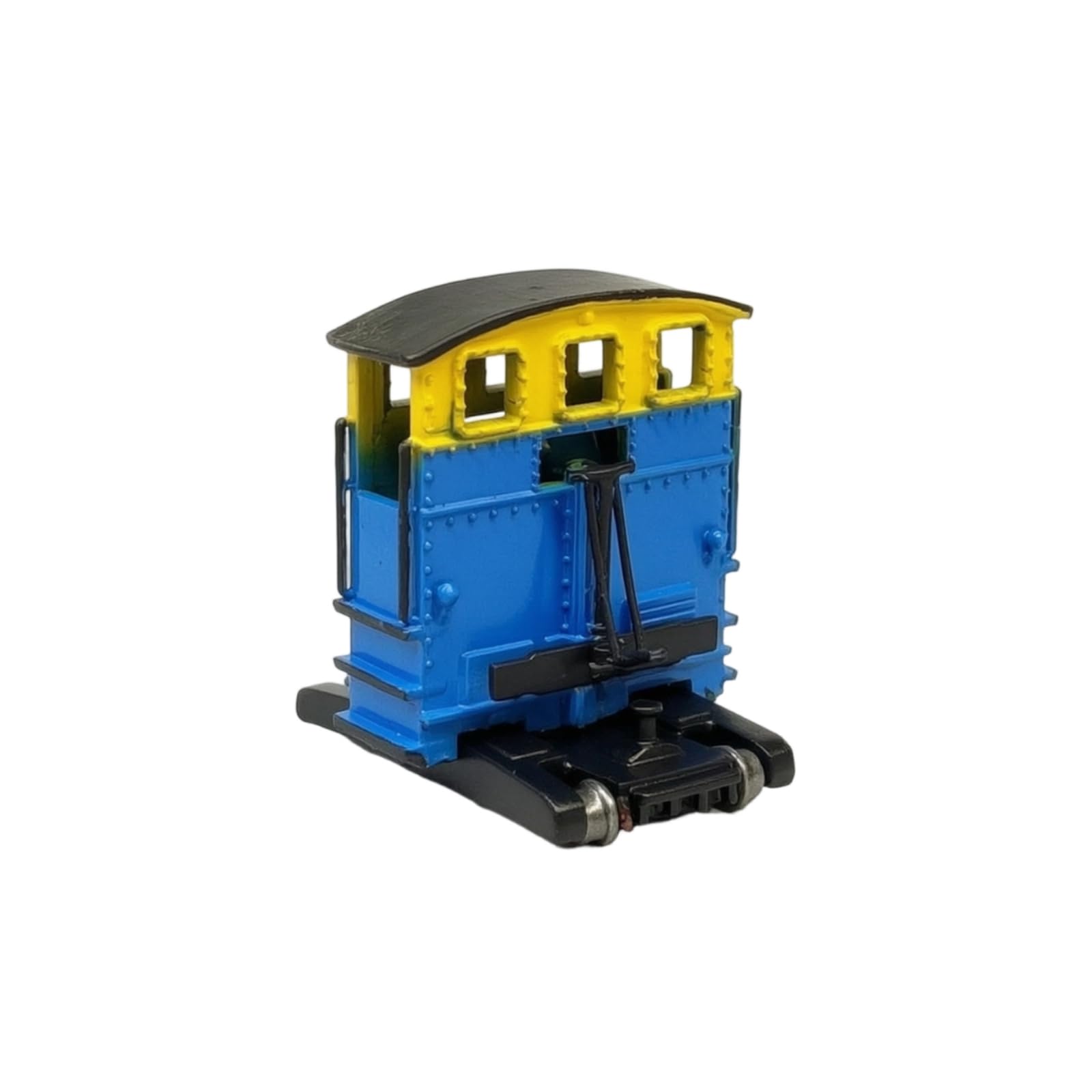 Harilla Réplique de Locomotive Statique Locomotive de Manœuvre Maquette Train Modèle Ho 1/87 en Plastique Aspect Dépôt Rail Non Motorisée Présentation de, Bleu, Jaune