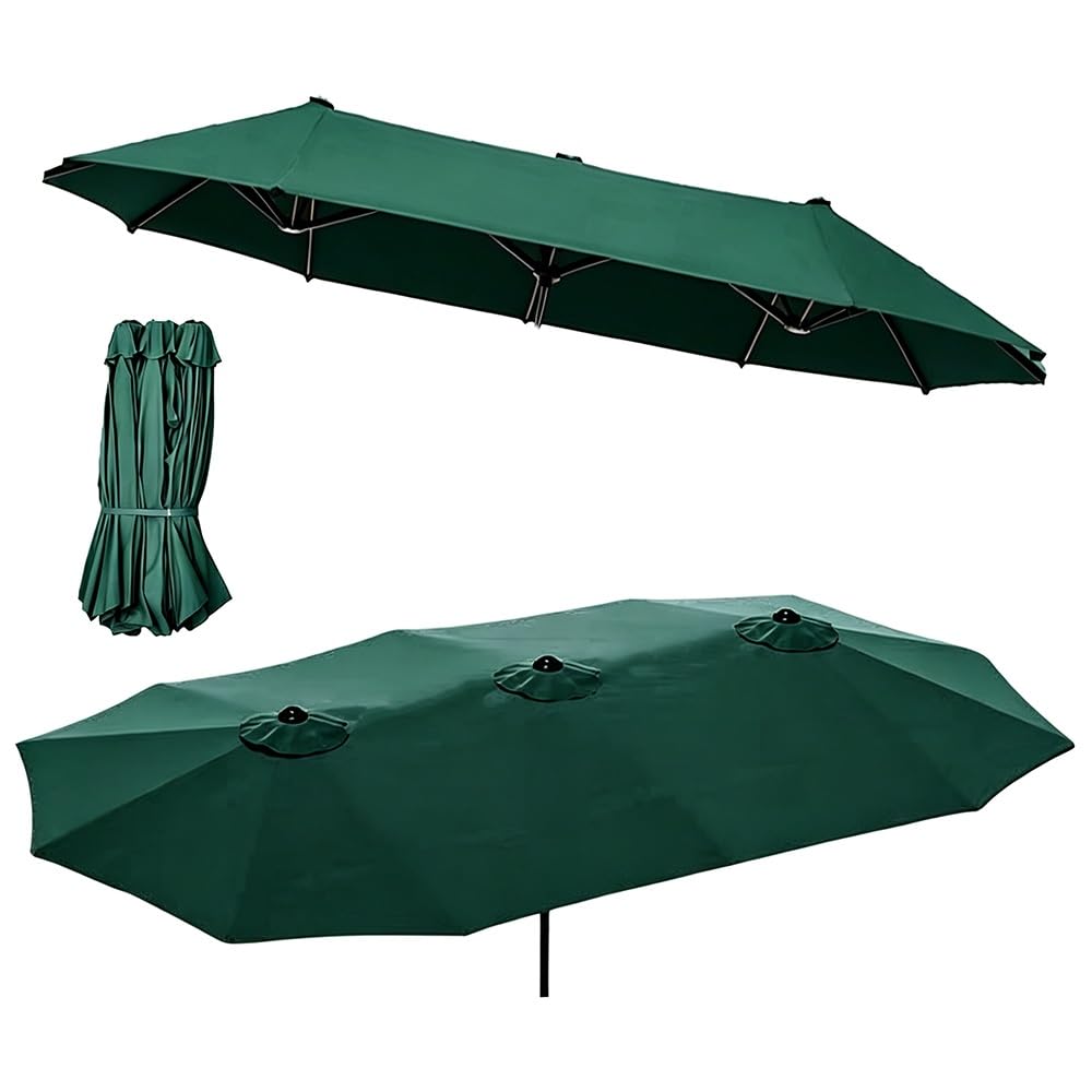 Housse de protection double face parasol terrasse 12 baleines