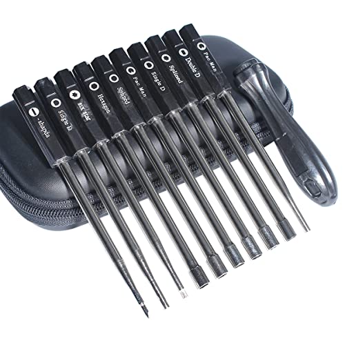 Haishine 10Pcs Screwdriver Carburetor Adjusing Tool Set Splined Pacman Double D Type for Stihl Husqvarna Zama Walbro Carb Chainsaw