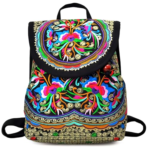 Goodhan Vintage Embroidered Backpack Purses for Women -...