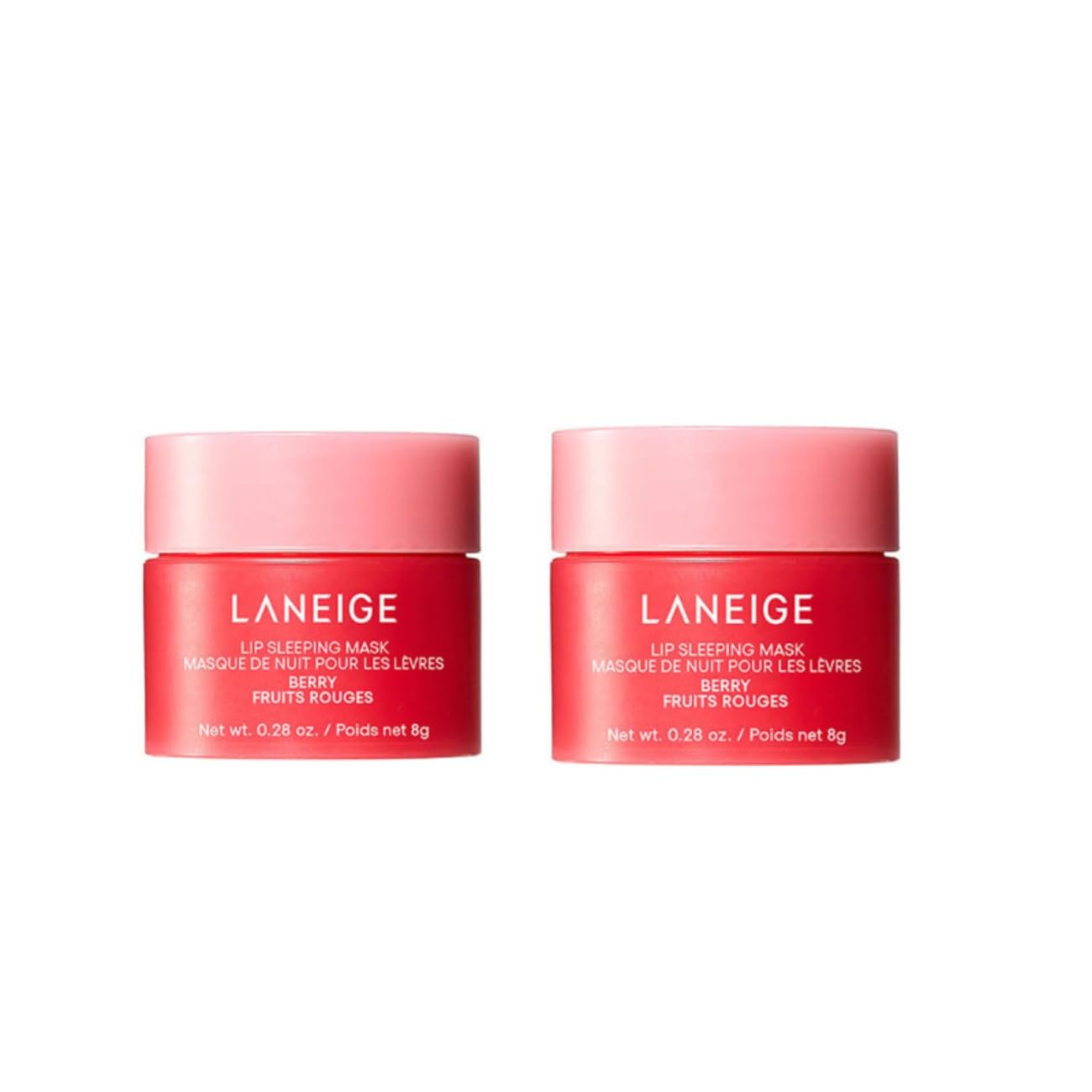 Laneige Lip Sleeping Mask EX, Moisturizing with Vitamin C, Antioxidant, Lip Balm for Dry lips - Berry, 8g (Pack of 2)