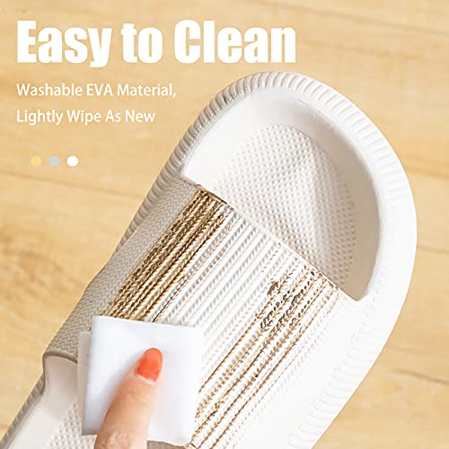 Image of rosyclo Cloud Slippers for Women and Men, Pillow House Slippers Shower Shoes Indoor Slides Bathroom Sandals, Ultimate Comfort, Lightweight, Thick Sole, Non-Slip, Easy to Clean