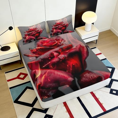 Drap-housse rose 3D microfibre antidérapant grande profondeur 90x200 - 6