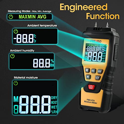 Prexiso PMX-57A Wood Moisture Meter - 7 In 1Digital Moisture Meter thumb #2