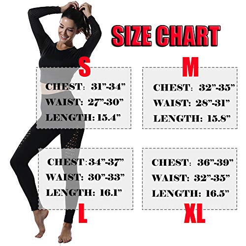 Women's Yoga Gym Crop Top Compression Workout Athletic Long Sleeve Shirt S