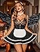 Avidlove Sexy Maid Lingerie for Women Halloween Costume French Maid Outfit Cosplay Lingerie Sets(Black,Small)