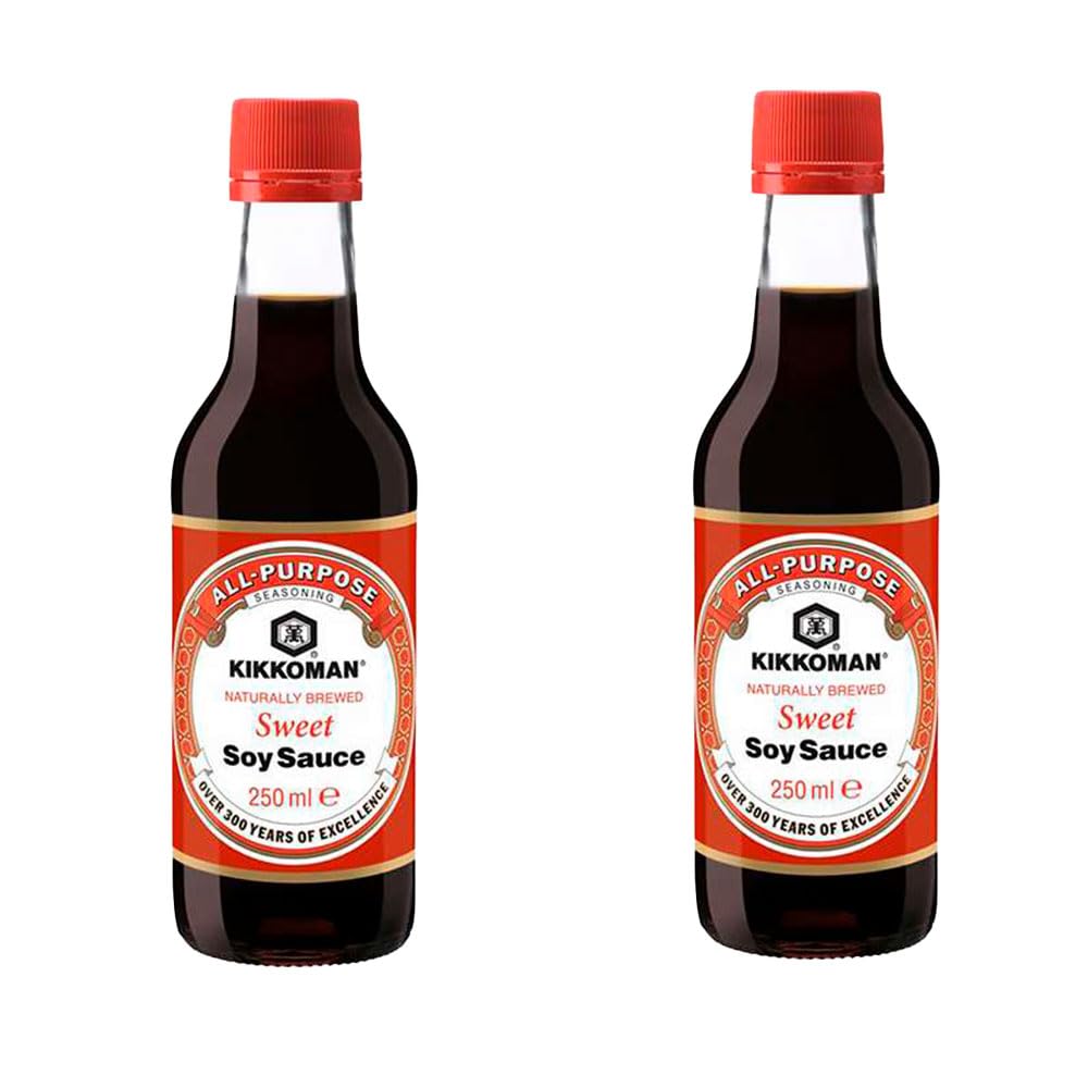 Salsa de soja dulce 250 ml en botella de vidrio, toque caramelizado para marinar, glasear y aderezar arroz, noodles, bowls y carnes