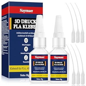 Nayrmaer 3D Druck Kleber 60g mit Anti-Verstopfungskappe, Transparenter Sekundenkleber für PLA, ABS, Kunststoff, PETG und TPU