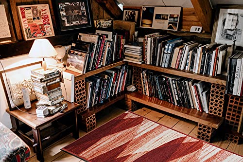 Gloria Kitchen Mat Low Profile Non Slip Skid Resistant Thin Kitchen Runner Rug (2X5, 2745-Red) #TOP5