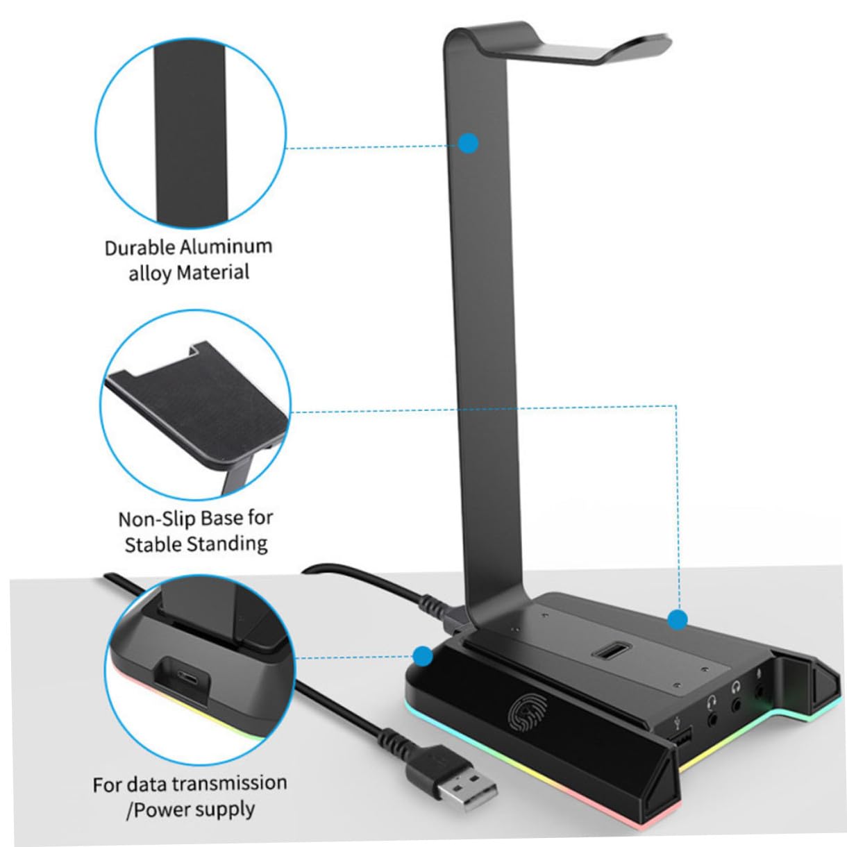 Cabilock Soporte Vertical Para Auriculares Gaming Resistente Antideslizante Instalación