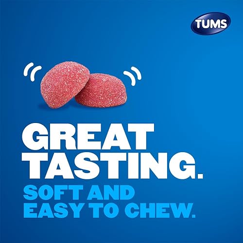 Miniatura 3 de TUMS Gummy Bites Suplemento dietético para el alivio ocasional de la acidez estomacal, malestar estomacal e indigestión ácida, ideal para una