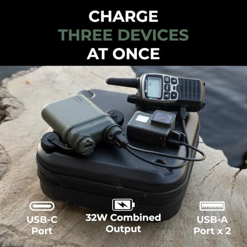 Image of NESTOUT Rugged Power Bank, 15000mAh Outdoor Charger, 32W USB-C Fast Charging PD, Waterproof IP67, Durable Shockproof, Battery Pack for iPhone Tablet Hiking Travel Camping (Olive Green, 15000mAh)