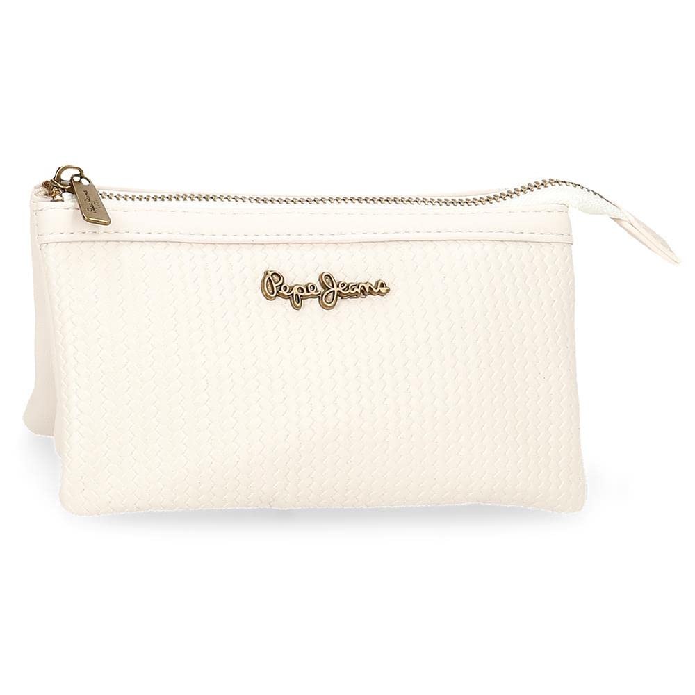 Pepe Jeans Lena Purse Three Compartments White 17.5x9.5x2 cm Synthetic Leather