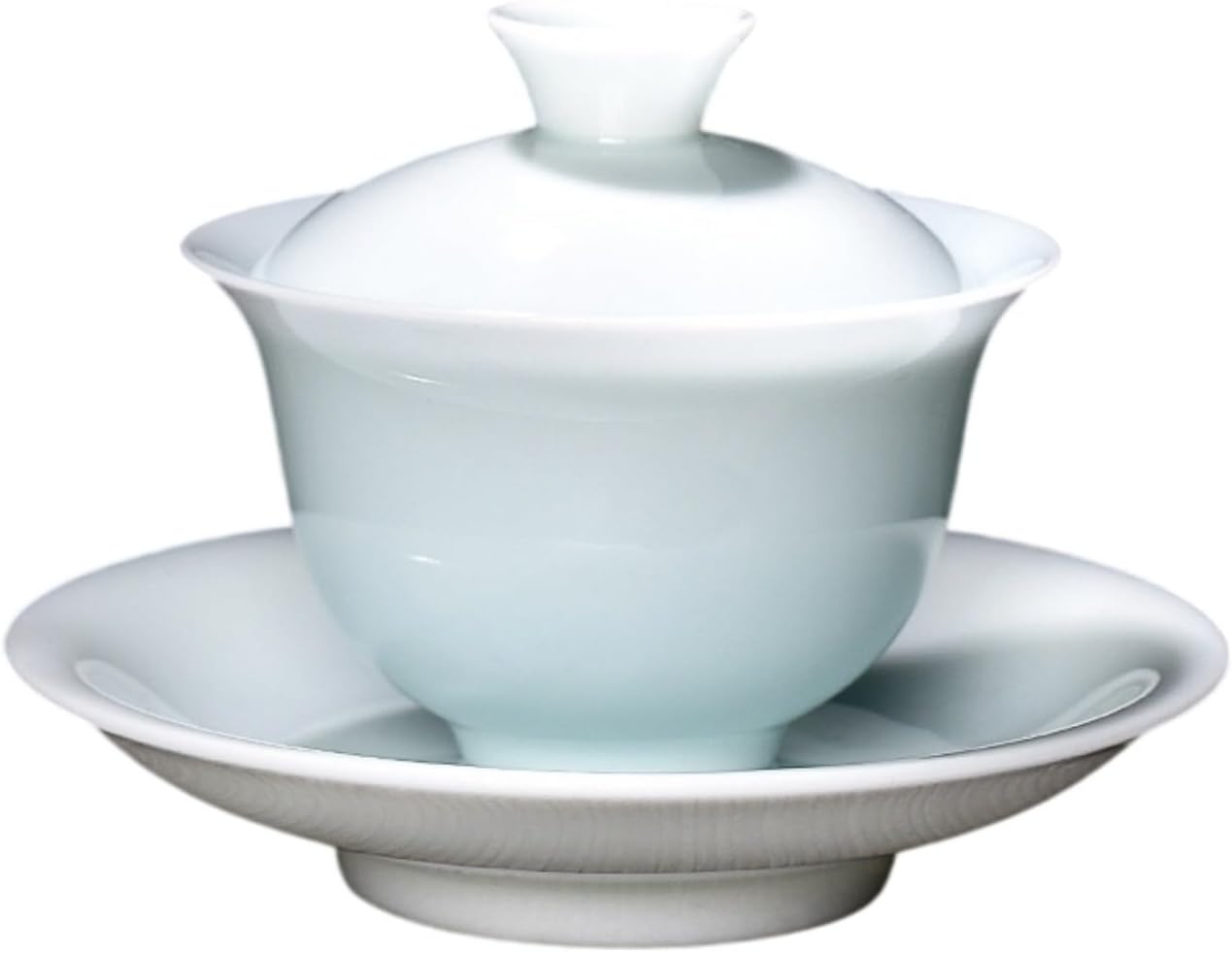 冰种玉瓷德化白瓷三才盖碗茶杯羊旨玉陶 Ceramic Kung Fu Tea Set,teapot,Teacups,warming Wedding Birthday Gift,Tea Tray Chinese,Dishwasher Safe 影青·冰种玉瓷三才盖碗