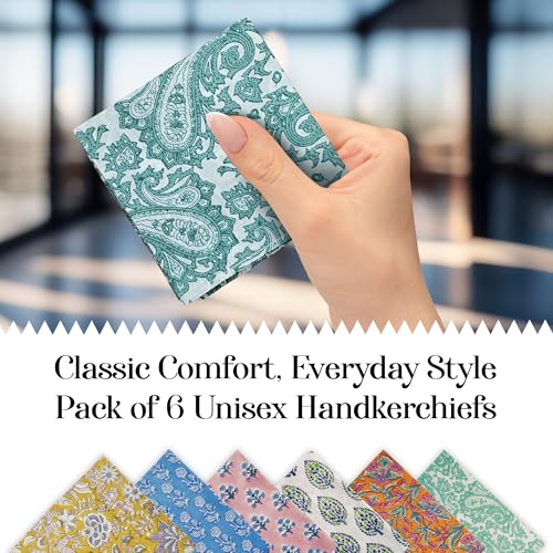 Image of AVKA Studio Unisex Handkerchiefs - Soft Cotton Handcrafted Hankies - Sweat Absorbing, Machine Washable, Thin & Lightweight