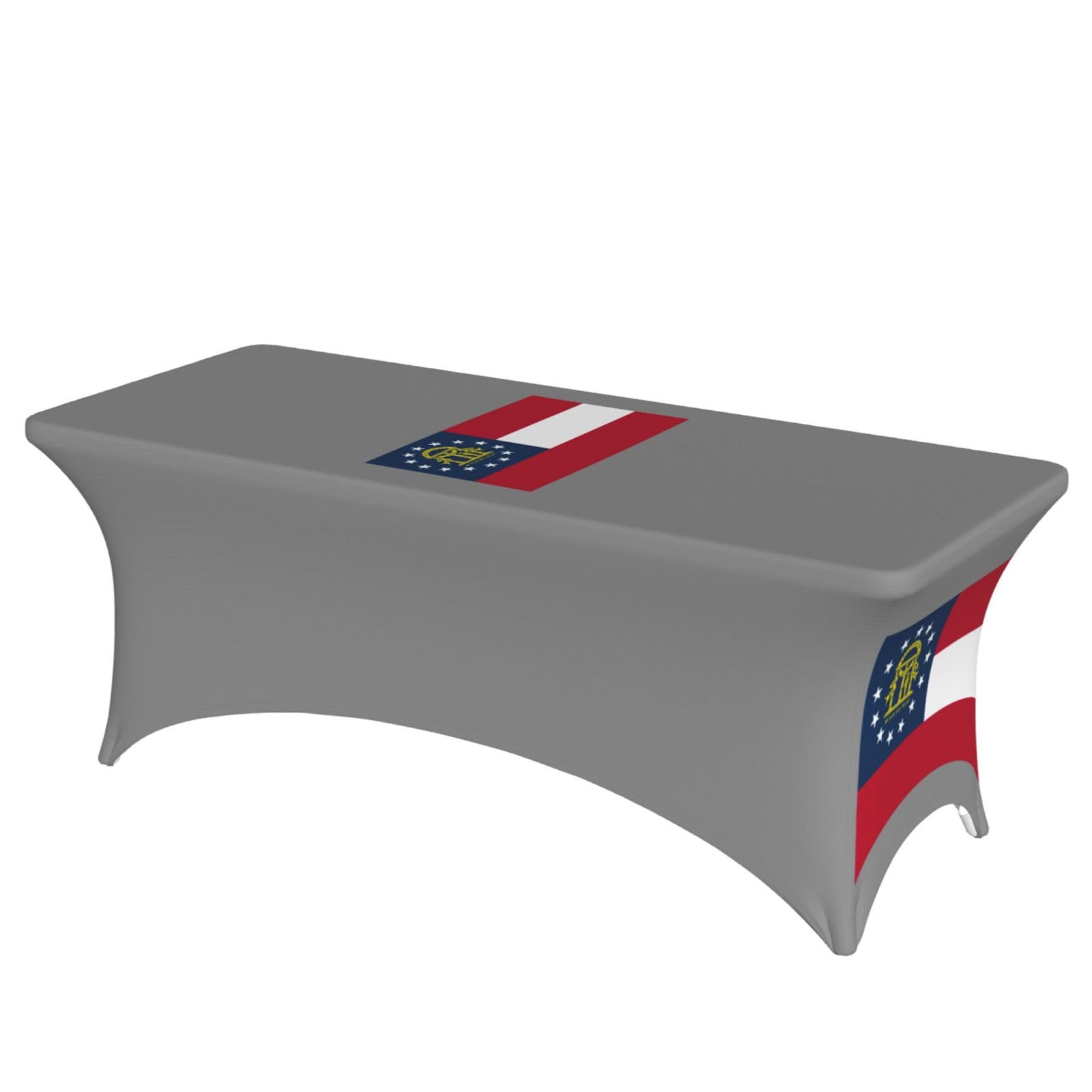 AYYQWE Georgia Flag Print Elastic Rectangular Tablecloth For Banquet Outdoor Picnics Office Table Cover