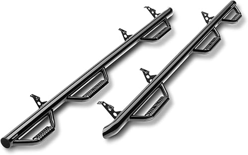 N-Fab Nerf - Escalones para SilveradoSierra Longitud de la cabina, acero resistente, parte trasera brillante, C9973QC Compatible con Chevrolet