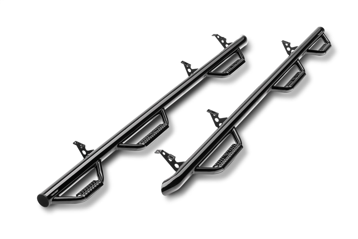 RealTruck Nerf Steps for Toyota Tundra | Wheel-to-Wheel w/ Bed Access, Heavy Duty Steel, Gloss Back | T0792QC-6 | Fits 2007-2021 Toyota Tundra Double Cab 6.5' Standard Bed, SRW Gas.