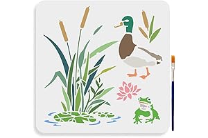 Cattail, Duck, Frog Stencil