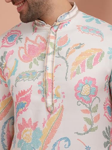Image of KISAH Men's Pashmina Printed Kurta Pyjama Set | Festive Wedding Party Ethnic Wear