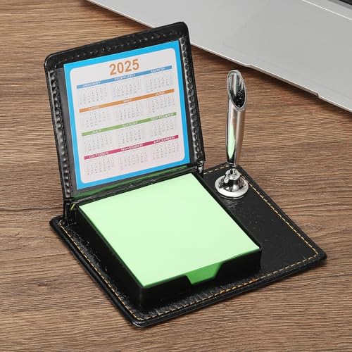 Notes autocollantes PATIKIL avec support cuir vert pour organiser vos tâches de bureau
