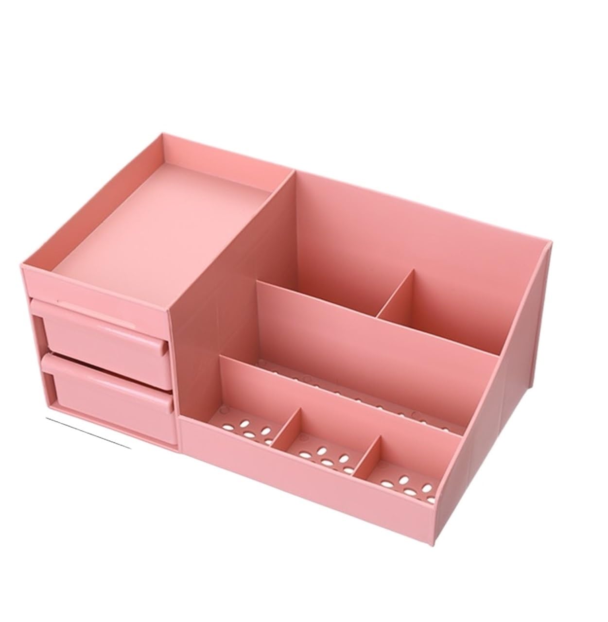 Stojak na Kosmetyki, Pudełko Do Przechowywania Kosmetyków Z Szufladami Tworzywa Sztucznego, Szminek, Produktów Pielęgnacji Skóry Blat Roboczy(Pink)