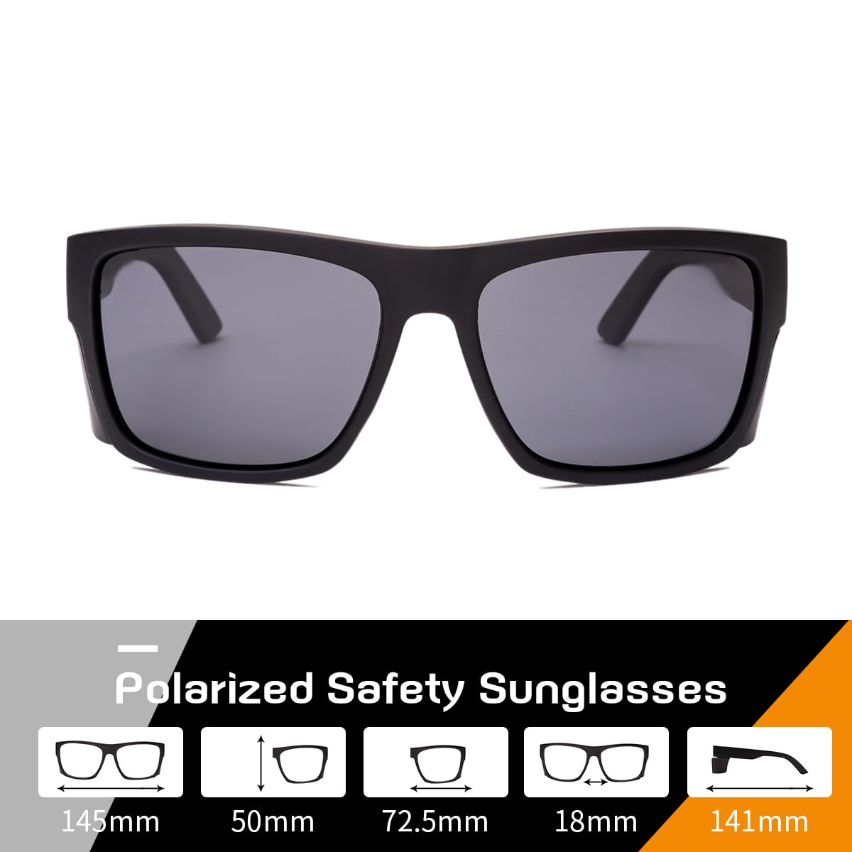 UV400 polarisierte Sicherheits-Sonnenbrille – ANSI Z87.1 zertifiziert, 100% UV-Schutz, blendfrei, schlagfest