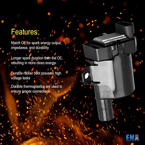 image for ENA Round Ignition Coils Pack of 8 Compatible with Chevy Silverado 150