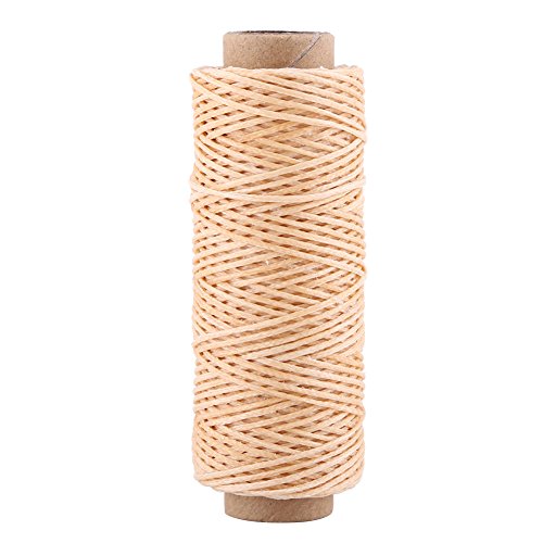 Hilo encerado para coser cuero cuerda 1 mm 55 yardas resistente para costura a mano cuero reparacion zapatillas herramientas DIY miniatura 1