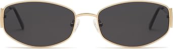 Retro Oval Sunglasses For Women Men Hexagonal Rectangle Metal Frame Sun Glasses AP3625