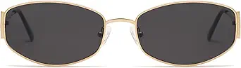 Retro Oval Sunglasses For Women Men Hexagonal Rectangle Metal Frame Sun Glasses AP3625