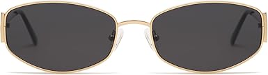 Retro Oval Sunglasses For Women Men Hexagonal Rectangle Metal Frame Sun Glasses AP3625